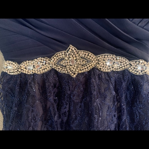 Strapless Navy Blue My Michelle Dress - Picture 3 of 5